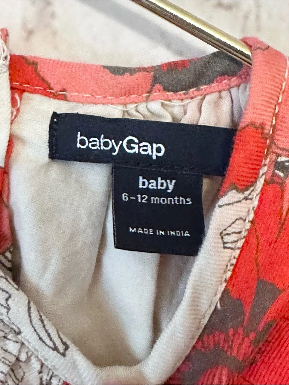 Baby GAP Girls Floral Long-Sleeve Top - White with Red Flowers